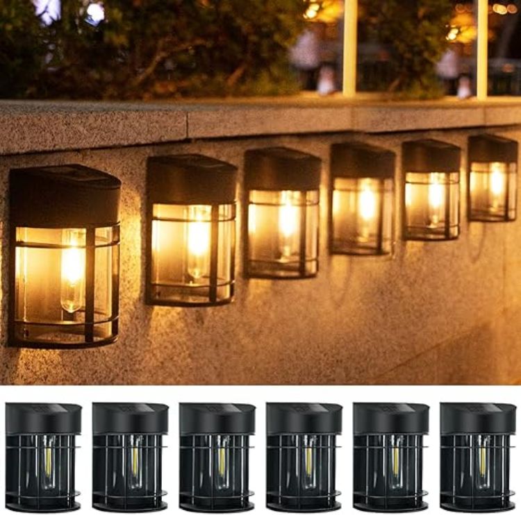 Picture of btfarm 【2 Pack】 Solar Fence Lights Outdoor Garden, Solar Outdoor Wall Lights Waterproof Retro LED Wall Lights for Garden Fence Patio Decking Gate Yard Decoration (Warm White) 