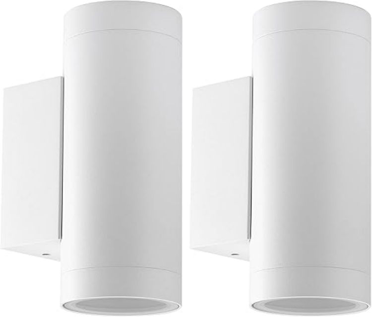 Picture of Klighten 2 pcs Black Outdoor Wall Light IP65 Up Down Outside Wall Lighting Modern Aluminum Wall Lamp for Garden Entrance Corridor Courtyard, Socket GU10, Bulb not Included 