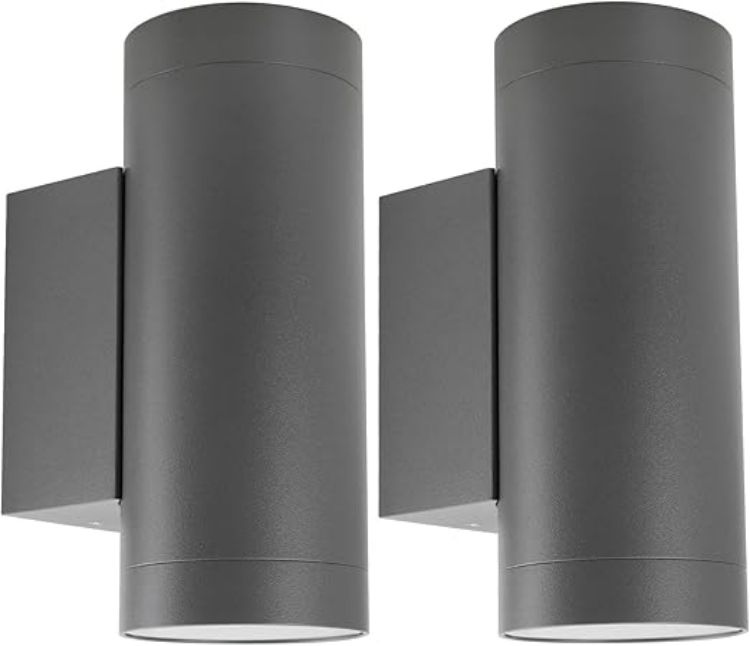 Picture of Klighten 2 pcs Black Outdoor Wall Light IP65 Up Down Outside Wall Lighting Modern Aluminum Wall Lamp for Garden Entrance Corridor Courtyard, Socket GU10, Bulb not Included 