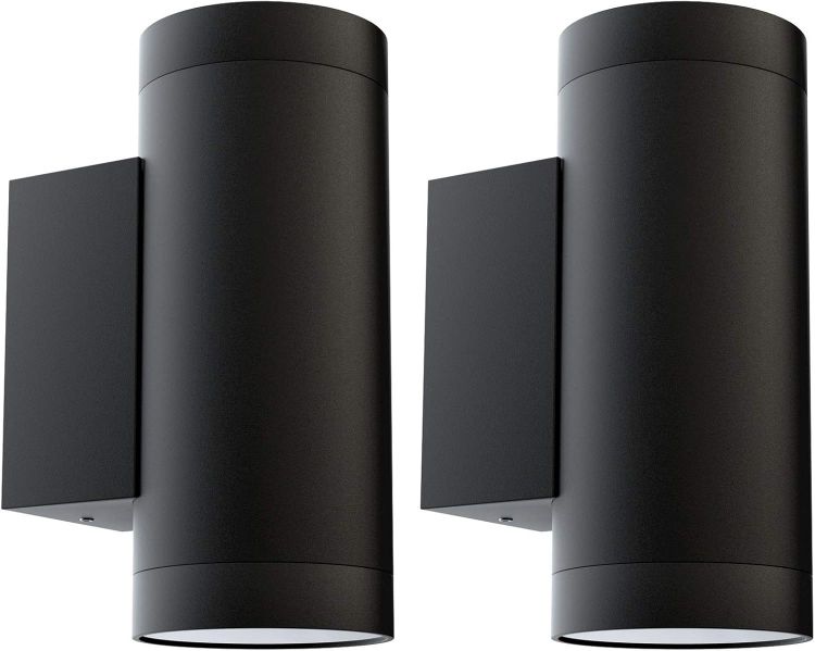Picture of Klighten 2 pcs Black Outdoor Wall Light IP65 Up Down Outside Wall Lighting Modern Aluminum Wall Lamp for Garden Entrance Corridor Courtyard, Socket GU10, Bulb not Included 