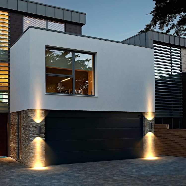Picture of Klighten 2 pcs Black Outdoor Wall Light IP65 Up Down Outside Wall Lighting Modern Aluminum Wall Lamp for Garden Entrance Corridor Courtyard, Socket GU10, Bulb not Included 
