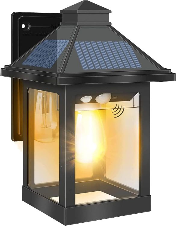 Picture of COLBOR Solar Wall Lantern Outdoor (1 Pack), Vintage Motion Sensor Light with 3 Smart Lighting Modes, IP65 Waterproof LED Solar Powered Outside Light for Garden Garage Patio Yard 