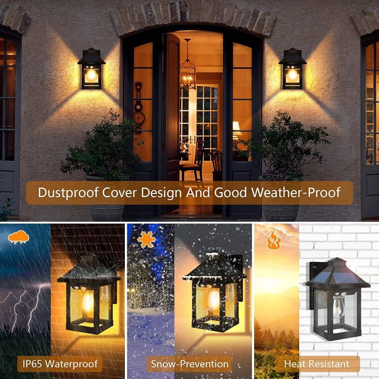Picture of COLBOR Solar Wall Lantern Outdoor (1 Pack), Vintage Motion Sensor Light with 3 Smart Lighting Modes, IP65 Waterproof LED Solar Powered Outside Light for Garden Garage Patio Yard 