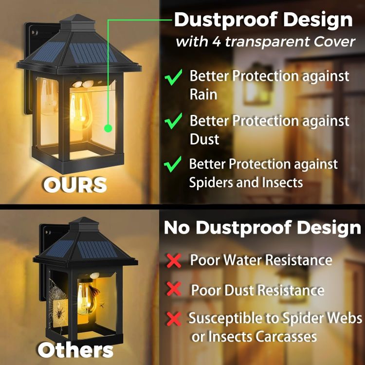 Picture of COLBOR Solar Wall Lantern Outdoor (1 Pack), Vintage Motion Sensor Light with 3 Smart Lighting Modes, IP65 Waterproof LED Solar Powered Outside Light for Garden Garage Patio Yard 