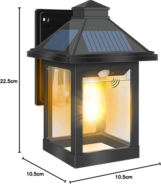 Picture of COLBOR Solar Wall Lantern Outdoor (1 Pack), Vintage Motion Sensor Light with 3 Smart Lighting Modes, IP65 Waterproof LED Solar Powered Outside Light for Garden Garage Patio Yard 
