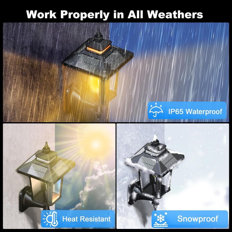 Picture of COLBOR Vintage Solar Security Light, Sensor Solar Light with 3 Lighting Modes, Outdoor Wall Lamp IP65 Waterproof for Garden Yard Fence 