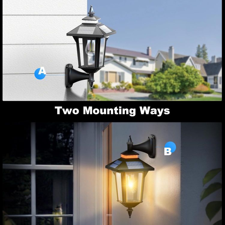 Picture of COLBOR Vintage Solar Security Light, Sensor Solar Light with 3 Lighting Modes, Outdoor Wall Lamp IP65 Waterproof for Garden Yard Fence 