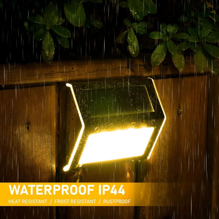Picture of Solpex Solar Fence Lights Outdor Garden, Waterproof Solar Step Lights, Stainless Steel Led Lighting Decoration for Stair Deck Wall Patio Porch Yard Pathway Walkway (6 Pack, Warm White) [Energy Class A]