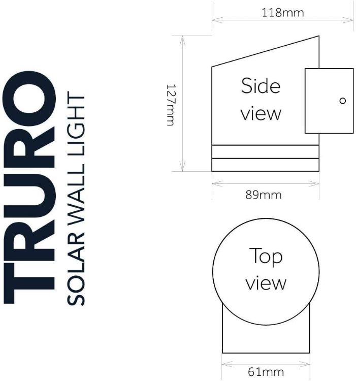 Picture of Truro Solar Powered Outdoor Wall Light