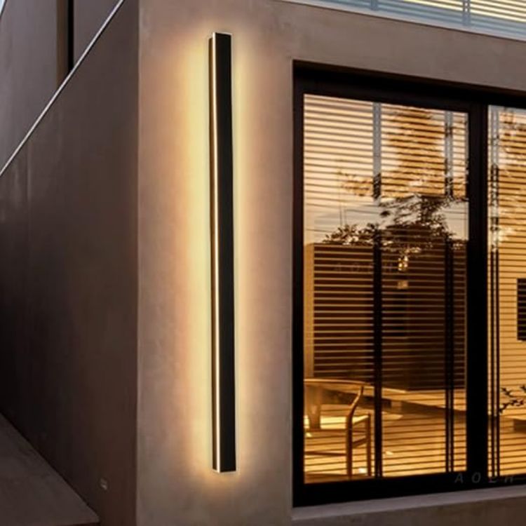 Picture of Outdoor Wall Lights LED Black Long Wall Sconce Ip65 Waterproof Outside Lights Rectangular Wall Lighting 3000k 12W Aluminum Exterior/Indoor Wall Light For Garden Villa Porch Terraces Garage,30cm*1 [Energy Class A]