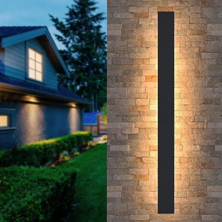 Picture of Outdoor Wall Lights LED Black Long Wall Sconce Ip65 Waterproof Outside Lights Rectangular Wall Lighting 3000k 12W Aluminum Exterior/Indoor Wall Light For Garden Villa Porch Terraces Garage,30cm*1 [Energy Class A]