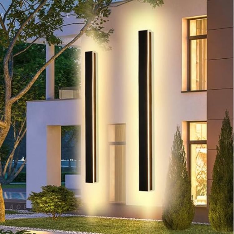 Picture of Outdoor Wall Lights LED Black Long Wall Sconce Ip65 Waterproof Outside Lights Rectangular Wall Lighting 3000k 12W Aluminum Exterior/Indoor Wall Light For Garden Villa Porch Terraces Garage,30cm*1 [Energy Class A]