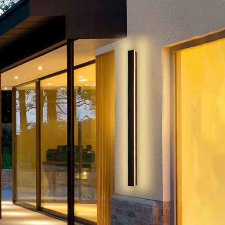 Picture of Outdoor Wall Lights LED Black Long Wall Sconce Ip65 Waterproof Outside Lights Rectangular Wall Lighting 3000k 12W Aluminum Exterior/Indoor Wall Light For Garden Villa Porch Terraces Garage,30cm*1 [Energy Class A]