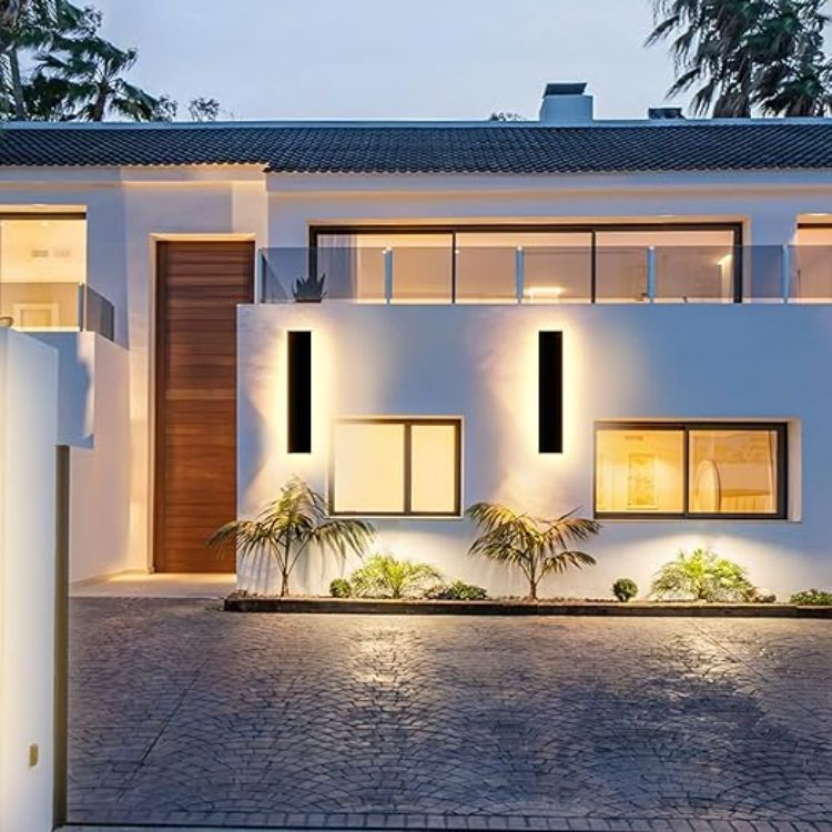 Picture of Outdoor Wall Lights LED Black Long Wall Sconce Ip65 Waterproof Outside Lights Rectangular Wall Lighting 3000k 12W Aluminum Exterior/Indoor Wall Light For Garden Villa Porch Terraces Garage,30cm*1 [Energy Class A]