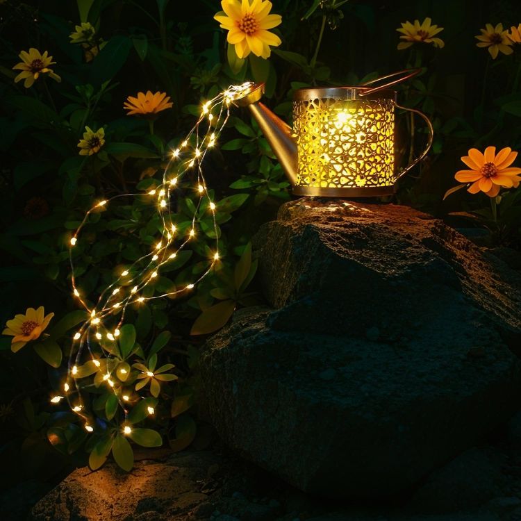 Picture of Solar Watering Can Lights Outdoor Garden,Waterproof Led Hanging Metal Lantern with Fairy String Light,Garden Ornaments for Yard Lawn Pathway Patio Decor and Women Mom Birthday Gifts [Energy Class A+]