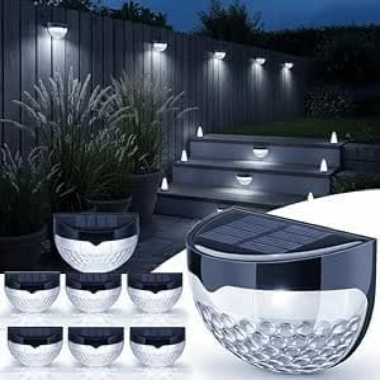 Picture of GloBrite Garden Lights - Pack of 4 Outdoor Lights - Waterproof Night Light for Pathway, Patio, Deck, Fence - Solar Security Light with Dusk to Dawn Sensor - Outdoor Lighting