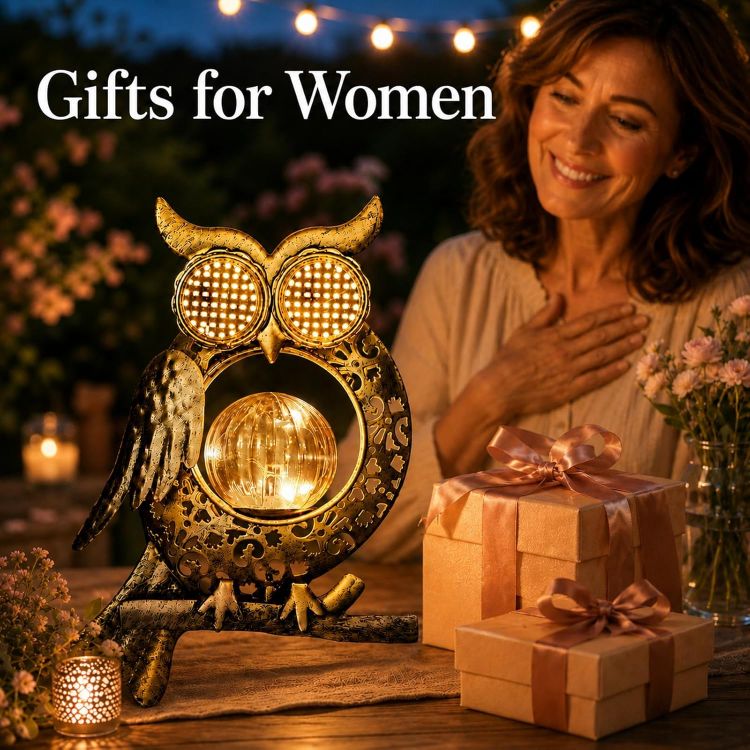 Picture of Solar Lights Outdoor Garden-Weatherproof Owl Solar Garden Lights with Auto On/Off, 2 Mode LED Lights, Dynamic Eye Lighting for Patio, Yard, Pathway, Birthday Gifts for Women, Mum [Energy Class A]