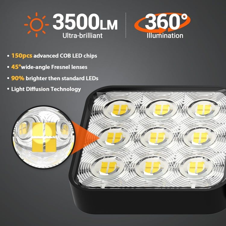 Picture of Solar Security Lights Outdoor Motion Sensor, 3500 LM Solar Lights Outdoor Garden with 270° Wide Illumination Angle, Up to 15 Hours 3 Modes IP65 Outdoor Lights for Garage, Front Door and Yard