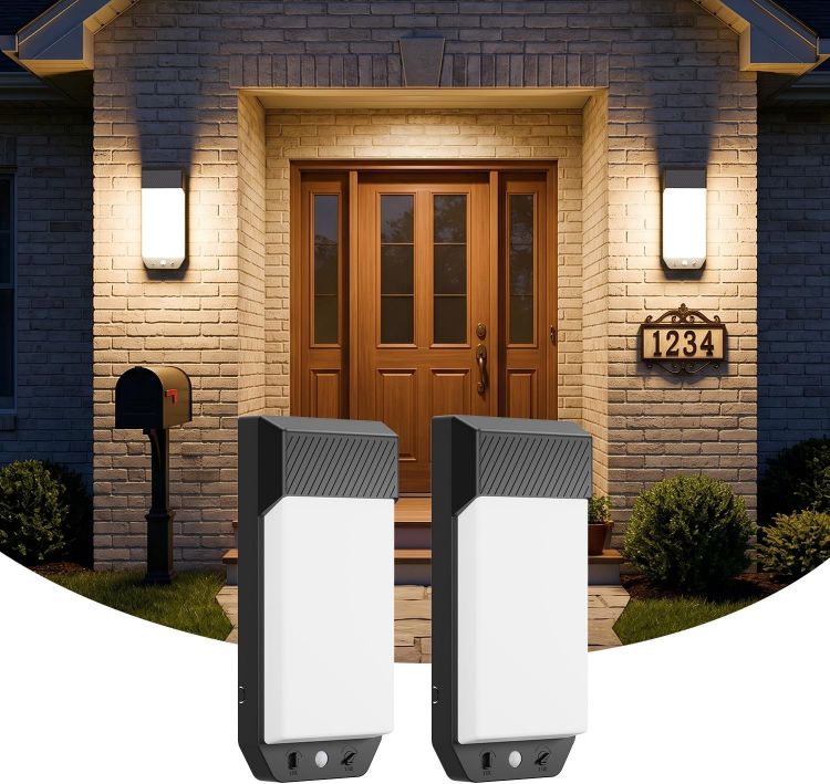 Picture of Outdoor Wall Lights Motion Sensor, 3000K/4000K/6500K Outside Light Mains Powered Timer, IP65 Waterproof LED Pir Lighting Exterior Sconce for Front Door Garden Garage Porch Entry Shed