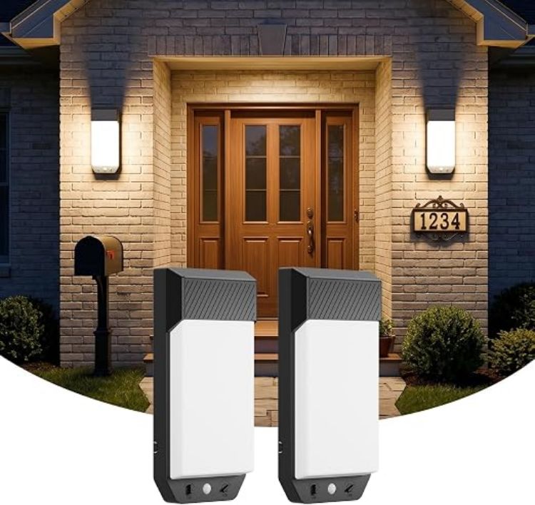 Picture of Outdoor Wall Lights Motion Sensor, 3000K/4000K/6500K Outside Light Mains Powered Timer, IP65 Waterproof LED Pir Lighting Exterior Sconce for Front Door Garden Garage Porch Entry Shed