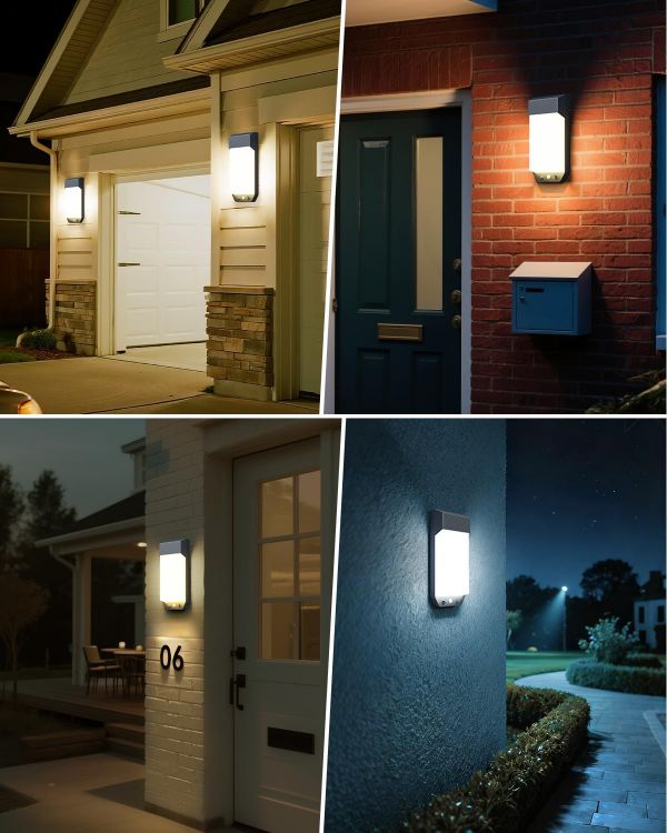 Picture of Outdoor Wall Lights Motion Sensor, 3000K/4000K/6500K Outside Light Mains Powered Timer, IP65 Waterproof LED Pir Lighting Exterior Sconce for Front Door Garden Garage Porch Entry Shed