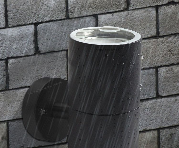 Picture of Long Life Lamp Company Black Stainless Steel Double Wall Light IP65 Up Down Outdoor Wall Light