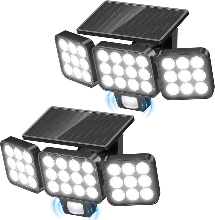 Picture of GEARLITE Solar Security Lights Outdoor Motion Sensor, 3500 LM Solar Lights Outdoor Garden with 270° Wide Illumination Angle, Up to 15 Hours 3 Modes IP65 Outdoor Lights for Garage, Front Door and Yard \