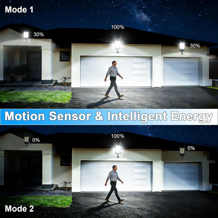 Picture of Solar Street Lights Outdoor, 6500K Solar Outside Light with Motion Sensor and Remote Control, Dusk to Dawn IP66 Waterproof Solar Security Lights for Yard, Garage, Street, Parking 
