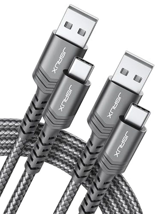 Picture of JSAUX USB C Cable (2m 2-Pack) 3.1A Fast Charging, Type C Charger Cable Compatible with iPhone 17 Air 16 15 Pro Max, Samsung Galaxy S24 S23 S22 S21 Note 10 9 8, A14 A15 A25 A35 A53 A55, CarPlay -Red