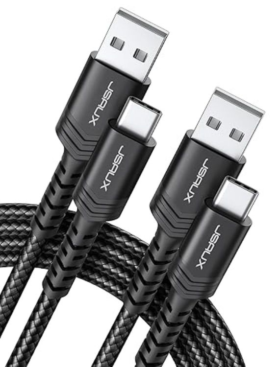 Picture of JSAUX USB C Cable (2m 2-Pack) 3.1A Fast Charging, Type C Charger Cable Compatible with iPhone 17 Air 16 15 Pro Max, Samsung Galaxy S24 S23 S22 S21 Note 10 9 8, A14 A15 A25 A35 A53 A55, CarPlay -Red