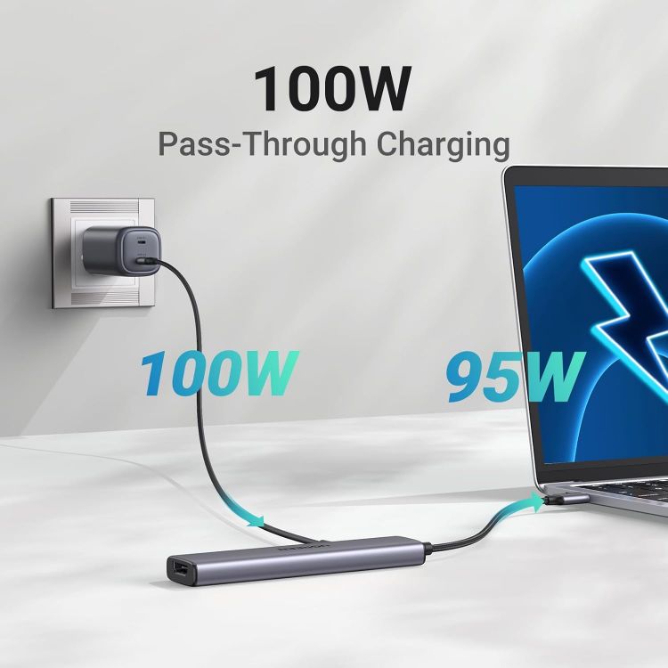 Picture of UGREEN USB C Hub, Revodok 5-in-1 USB Hub for Laptops, 4K HDMI to USB-C Adapter, 100W PD, 3 USB-A Data Ports, Aluminum Compact Multiport Adapter for MacBook Air/Pro, HP, Dell, iPad, Galaxy Dex
