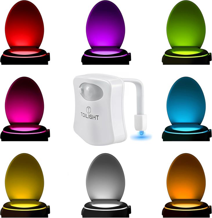 Picture of ToiLight The Original Toilet Bowl Night Light. Motion Sensor Fun Cool Bathroom Accessory. Home Gadget for Men, Women. Gifts for Men Dads Fathers Day Christmas. Funny Novelty Birthday Present