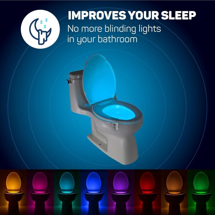 Picture of ToiLight The Original Toilet Bowl Night Light. Motion Sensor Fun Cool Bathroom Accessory. Home Gadget for Men, Women. Gifts for Men Dads Fathers Day Christmas. Funny Novelty Birthday Present
