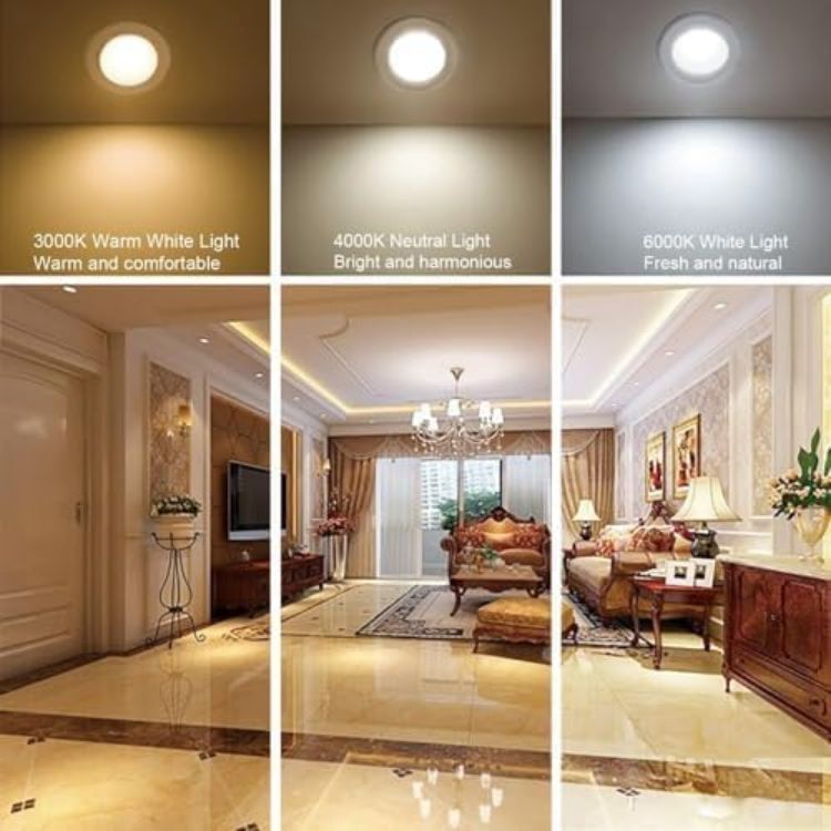 Picture of Waterproof Downlight Black,IP65 Recessed Ceiling Light Warm White 3000K,5W GU10 Downlights for Bathroom Ceiling,430Lumen LED Bathroom Spotlight,Cutout 68-75mm,4 Pack