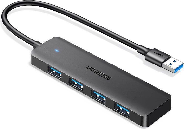 Picture of UGREEN USB Hub 3.0, USB Splitter 4 Port Ultra Slim with 5Gbps Data Transfer, USB Extender for Mouse, Keyboard, Flash Drive, Card Reader, Printer, Compatible with Laptop, Desktop PC, Xbox, PS5, etc.