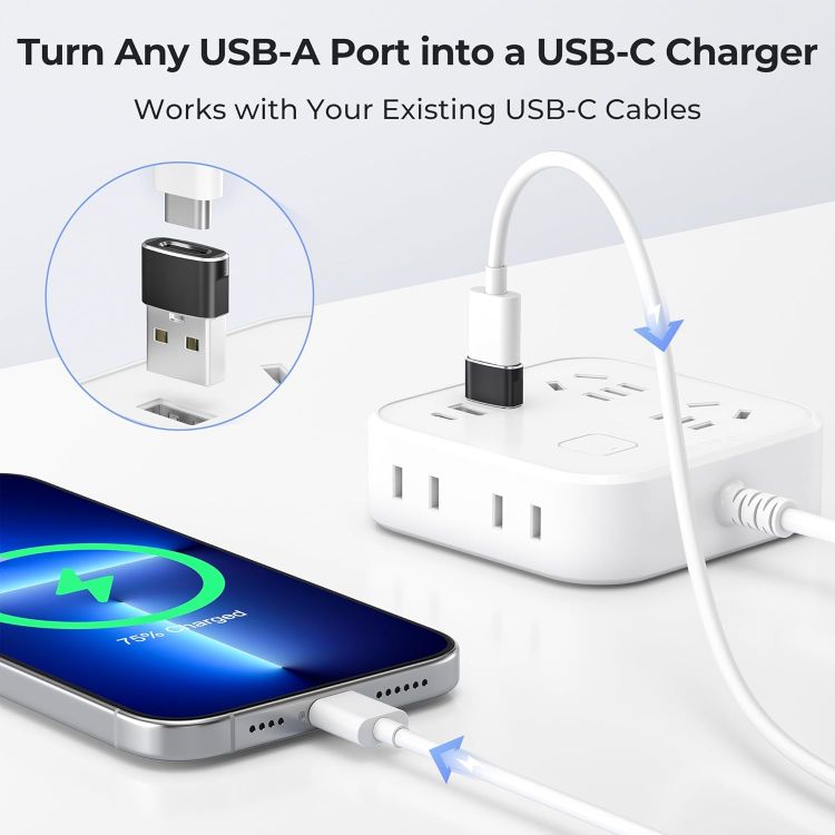Picture of BASESAILOR USB to USB C Adapter,USBC Female to USB A Male Adapter,Type C Converter Charger for iPhone 17 17e Pro Max,16 15,Apple Watch iWatch S11 S10,AirPods,iPad Mini Air,Samsung Galaxy S26 S25,3Pack | Type C Converter Charger for iPhone 17 17e Pro Max,16 15,Apple Watch iWatch S11,AirPods,iPad Mini Air,Samsung Galaxy S26 S25