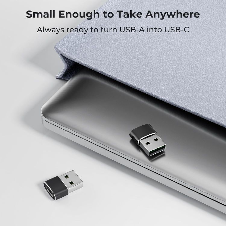 Picture of BASESAILOR USB to USB C Adapter,USBC Female to USB A Male Adapter,Type C Converter Charger for iPhone 17 17e Pro Max,16 15,Apple Watch iWatch S11 S10,AirPods,iPad Mini Air,Samsung Galaxy S26 S25,3Pack | Type C Converter Charger for iPhone 17 17e Pro Max,16 15,Apple Watch iWatch S11,AirPods,iPad Mini Air,Samsung Galaxy S26 S25