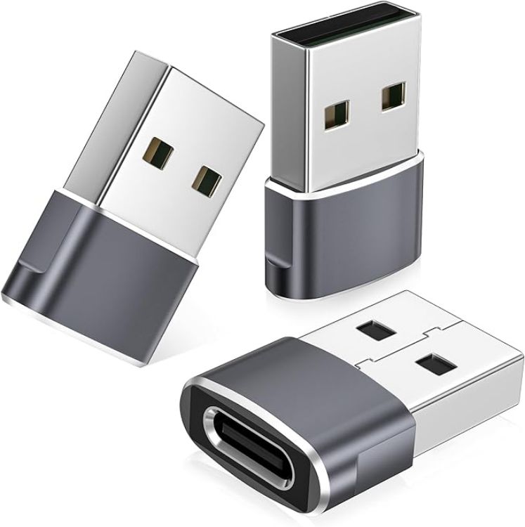 Picture of BASESAILOR USB to USB C Adapter,USBC Female to USB A Male Adapter,Type C Converter Charger for iPhone 17 17e Pro Max,16 15,Apple Watch iWatch S11 S10,AirPods,iPad Mini Air,Samsung Galaxy S26 S25,3Pack | Type C Converter Charger for iPhone 17 17e Pro Max,16 15,Apple Watch iWatch S11,AirPods,iPad Mini Air,Samsung Galaxy S26 S25