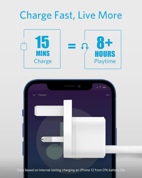 Picture of USB C Plug, Anker 20W USB C Charger, Fast Charging PowerPort III Cube Charger, Compatible with iPhone 17/16/16 Plus/16 Pro/16 Pro Max, 15/14/13/12 Series, Galaxy, iPad (Cable Not Included)