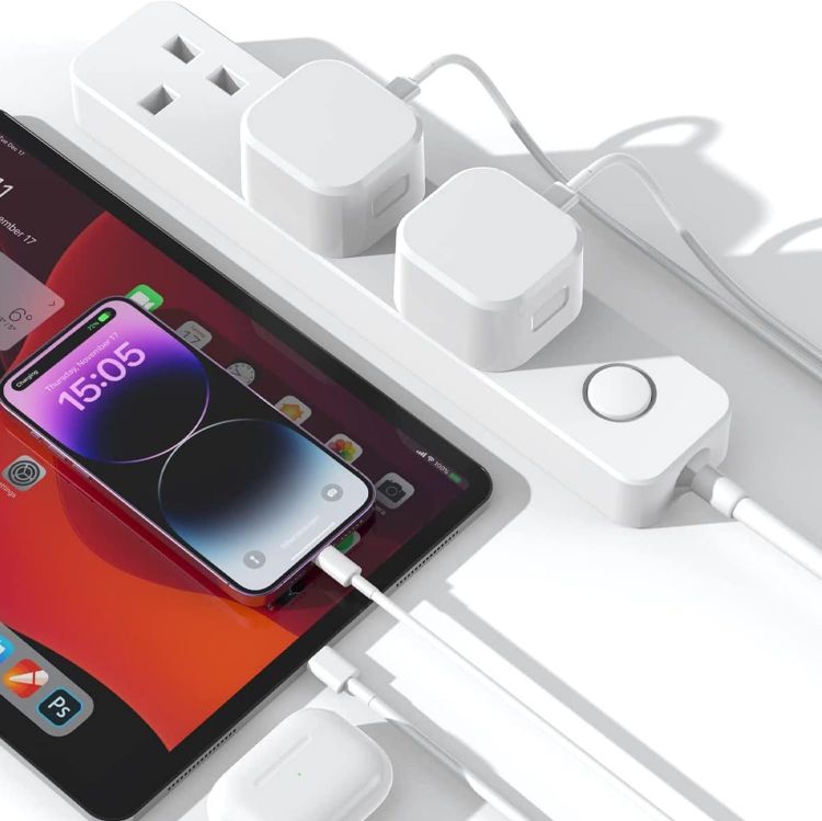 Picture of USB C Plug Fast Charger, i Phone 40W Multi USB Plug UK Chargers Plug 4-Port Dual PD Power USBC Wall Plug Multiport Mains Type C Charging for iPhone 17 16 15 14 13 12 11 Pro Max Plus,iPad,Apple Watch