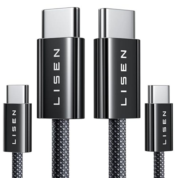 Picture of LISEN 240W USB C to USB C Cable [2-Pack 2m] USB C Charger Cable, Nylon Type C Charger Cable Fast Charging for iPhone 17 16 15 Pro Max, MacBook Pro/Air, iPad Pro, Samsung Galaxy S25 S24, Switch 2