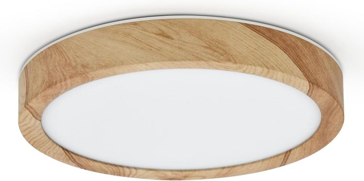 Picture of LVL LED Ceiling Light, 12W Wood Grain Flat Small Round Nordic Flush Ceiling Light for Bedroom Living Room Kitchen Bathroom Lights (12W)