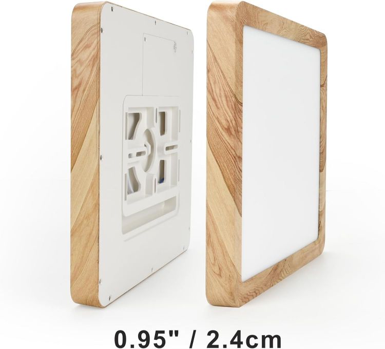 Picture of LVL LED Panel Light, 18W Wood Grain Flat Small Square Nordic Flush Led Ceiling Light for Kitchen Bedroom Living Room Bathroom Lights
