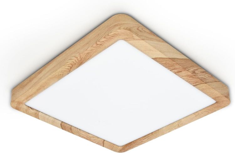 Picture of LVL LED Panel Light, 18W Wood Grain Flat Small Square Nordic Flush Led Ceiling Light for Kitchen Bedroom Living Room Bathroom Lights