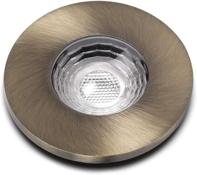 Picture of Antique Brass GU10 LED Downlights for Ceiling — IP65 Fire Rated Bathroom Lights for Ceiling | Lieber Recessed Ceiling Spotlights for Kitchen, Bedroom, Office | Single Light, Vintage Renovation
