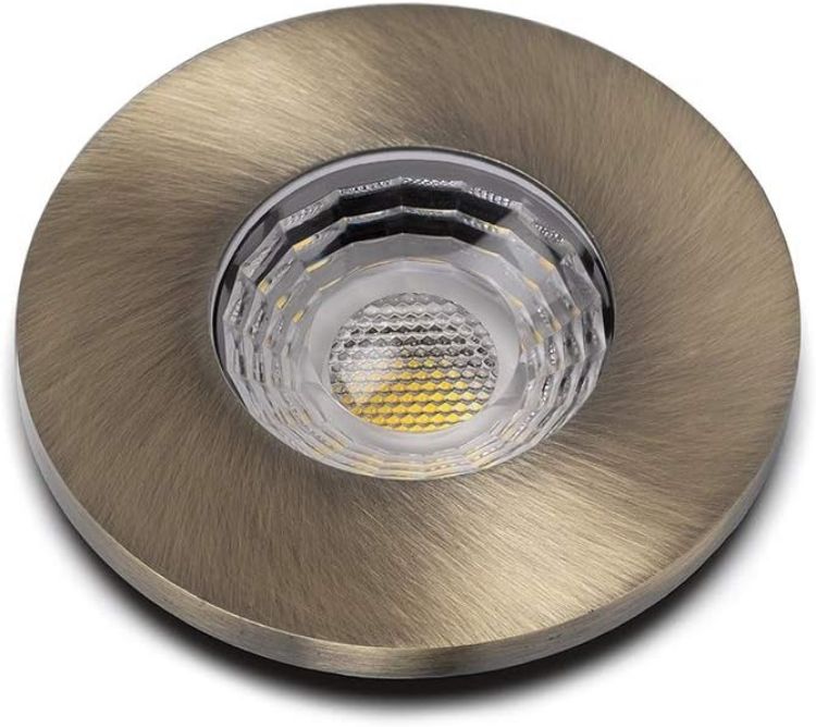 Picture of Antique Brass GU10 LED Downlights for Ceiling — IP65 Fire Rated Bathroom Lights for Ceiling | Lieber Recessed Ceiling Spotlights for Kitchen, Bedroom, Office | Single Light, Vintage Renovation