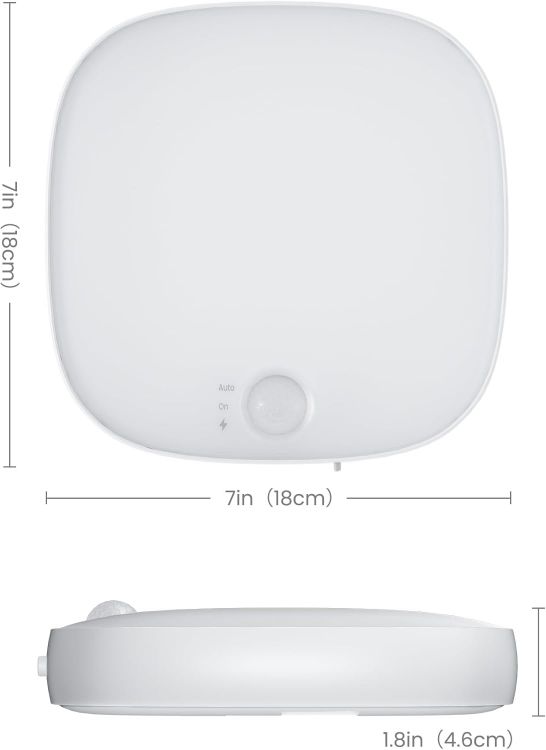 Picture of FULEN Motion Sensor Ceiling Light, Rechargeable Closet Light with 10000mAh Battery, LED Shower Lamp for Bathroom,IP65 Waterproof, Cordless Ceiling Lamp with RGB Colors, Remote Control 