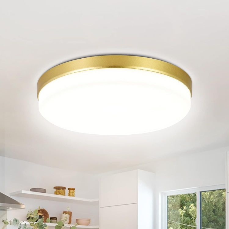 Picture of LED Ceiling Light, 36W Gold Ceiling Light, 4000K Natural White Bathroom Light, 3240LM Bright Round Ceiling Lights for Kitchen, Bedroom, Hallway, Utility Room, Laundry, Toilet, Porch, Ø23 CM [Energy Class E]