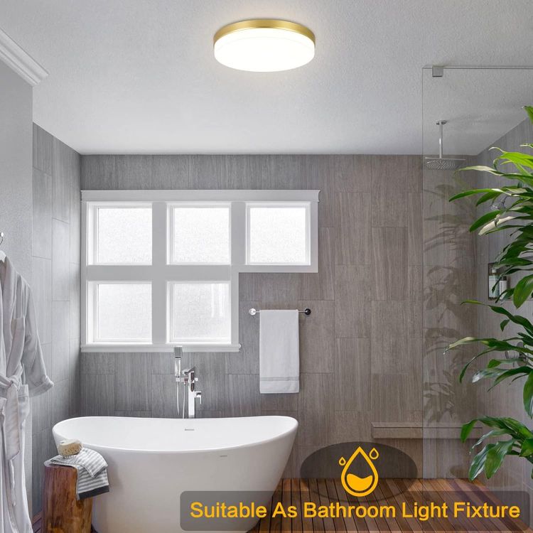 Picture of LED Ceiling Light, 36W Gold Ceiling Light, 4000K Natural White Bathroom Light, 3240LM Bright Round Ceiling Lights for Kitchen, Bedroom, Hallway, Utility Room, Laundry, Toilet, Porch, Ø23 CM [Energy Class E]