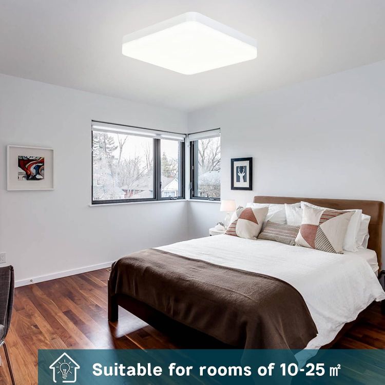 Picture of LED Ceiling Light, 36W 4000K Neutral White Kitchen Lights Ceiling, 4500LM Square Ceiling Lights for Bedroom, Hallway, Office, Utility Room, Toilet, Porch, Corridor, Balcony [Energy Class F]